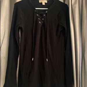Michael Kors long sleeve shirt top designer black
